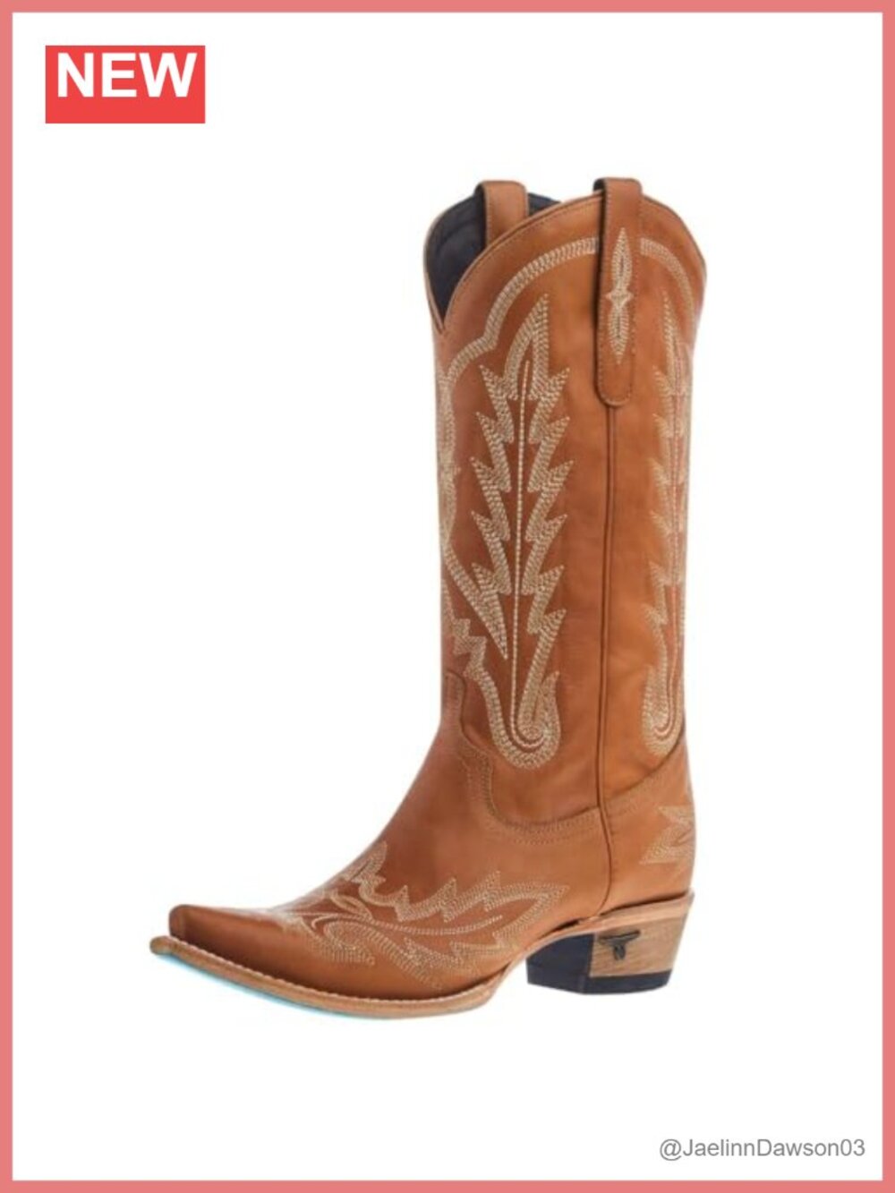 Womens Embroidered Snip Toe Mid Calf Western Boots 1.75 Heel Leather